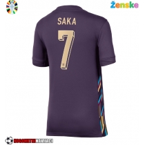 Ženske Nogometnih dresov Anglija Bukayo Saka #7 Gostujoči EP 2024 Kratki rokavi